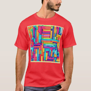 Neon Grid - Abstraktes Mosaik T-Shirt