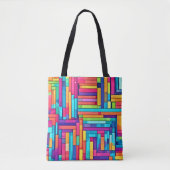 Neon Grid - Abstraktes Mosaik Tasche (Vorderseite)
