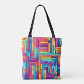Neon Grid - Abstraktes Mosaik Tasche (Rückseite)