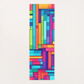 Neon Grid - Abstraktes Mosaik Yogamatte (Rückseite)