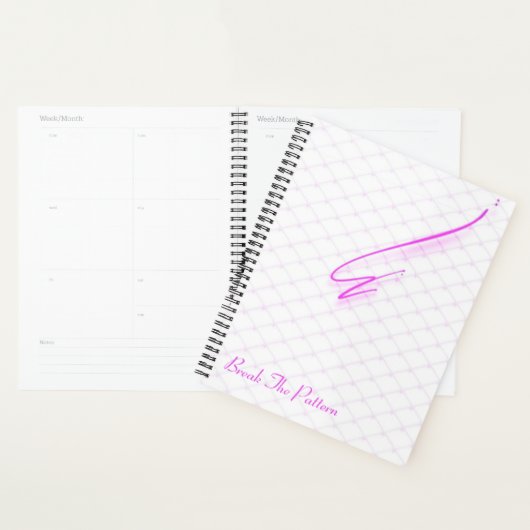Neon Grid Break Art | Isometric Grid with Pink Acc Planer (Anzeige)