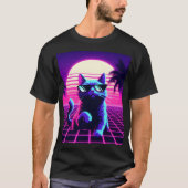 Neon Grid Chill Cat T-Shirt (Vorderseite)