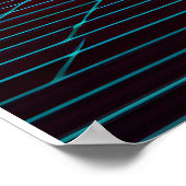 Neon Grid Palm Sunset Poster (Ecke)