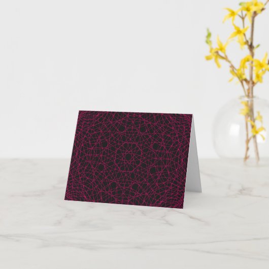 Neon Grid Web Black Greeting Card - Anpassbar Karte (Gelbe Blume)