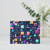 Neon Gridlock Postkarte (Stehend Vorderseite)