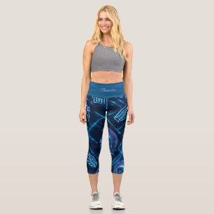 Neon Griechische Göttin Aktivkleidung Futuristis Capri Leggings