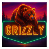 Neon Grizzly Poster (Vorderseite)