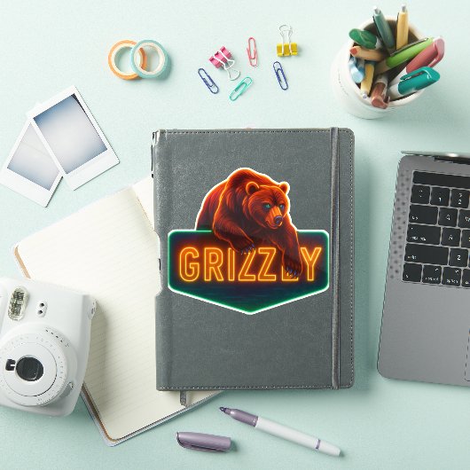 Neon Grizzly Sticker (iPad Hülle)