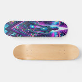 "Neon Groove: Cyber DJ Skateboard (Horizontal)