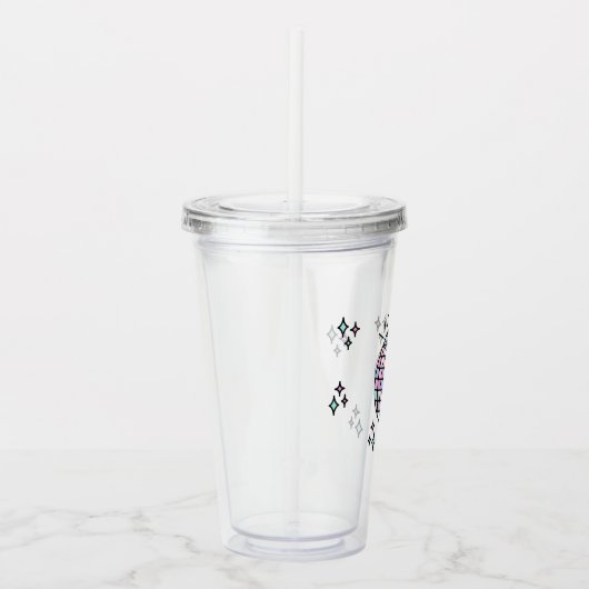 Neon Groovy Disco Acryltrinkbecher (Rechts)