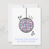 Neon Groovy Disco Dankeskarte (Vorderseite)