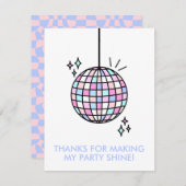 Neon Groovy Disco Dankeskarte (Vorne/Hinten)