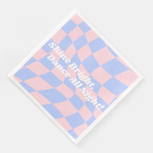 Neon Groovy Disco Geburtstag Serviette (Ecke)