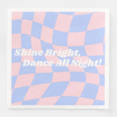 Neon Groovy Disco Geburtstag Serviette (Vorderseite)
