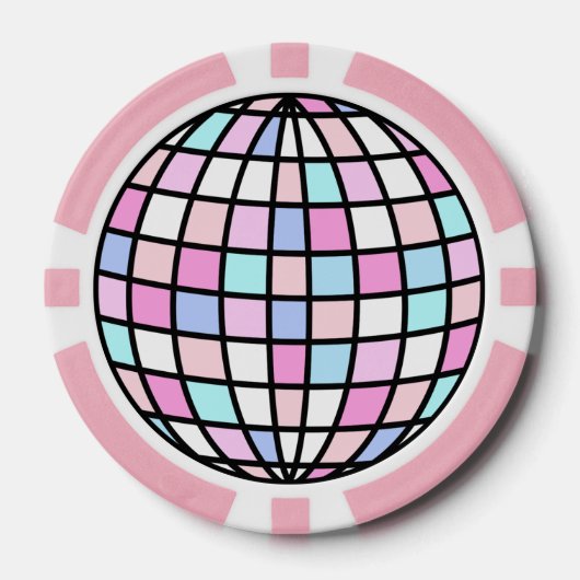 Neon Groovy Disco Pokerchips (Vorderseite)