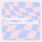 Neon Groovy Disco Quadratischer Aufkleber (Vorderseite)
