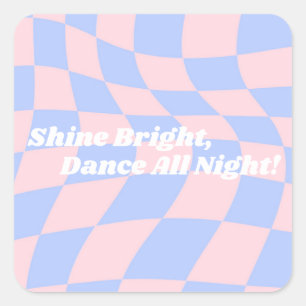 Neon Groovy Disco Quadratischer Aufkleber