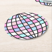 Neon Groovy Disco Runder Pappuntersetzer (Angewinkelt)