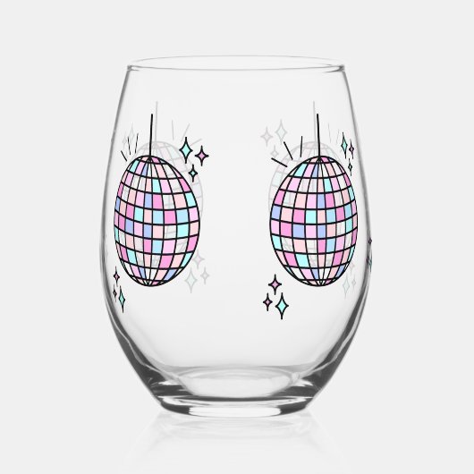 Neon Groovy Disco Weinglas Ohne Stiel (Rechts)