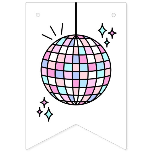 Neon Groovy Disco Wimpelkette (Erste Fahne)