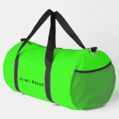 Neon Grün Einfarbig Custom Name Duffle Bag (Rechte Ecke)