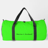 Neon Grün Einfarbig Custom Name Duffle Bag (Rückseite)