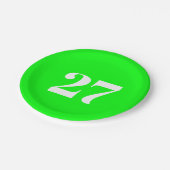 Neon grün für Leerbuchstaben anpassen Pappteller (Schrägansicht)