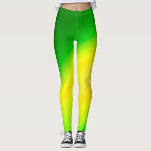 Neon Grün / gelb Gradient Ombre Leggings