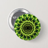 Neon Grün Hypnotischer Vortex Abstrakte Geometrisc Button (Vorne & Hinten)