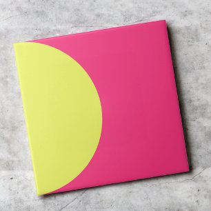 Neon Grün Pink Retro Halbkreis Mid Mod abstrakt Fliese