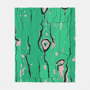 Neon Grün Pop Art Holzkorn abstrakt Bark  Fleecedecke