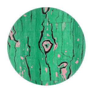 Neon-Grün Pop-Art Holzmaserung abstraktes Baumrind Schneidebrett