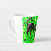 Neon Grün Schwarz Katze Milchtasse (Linke Ecke)