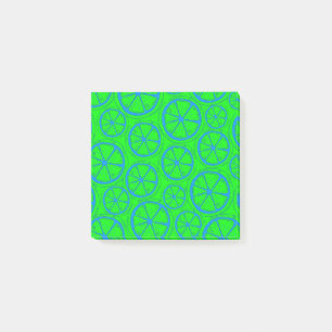Neon Grün und Blau Zitrone Retro Frühling & Sommer Post-it Klebezettel