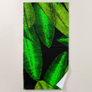 Neon-grüne Blätter Art. Jetzt kaufen Strandtuch