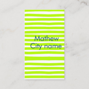Neon-grüne gelbe Retro-Streifen fügen Name Stadtor Visitenkarte