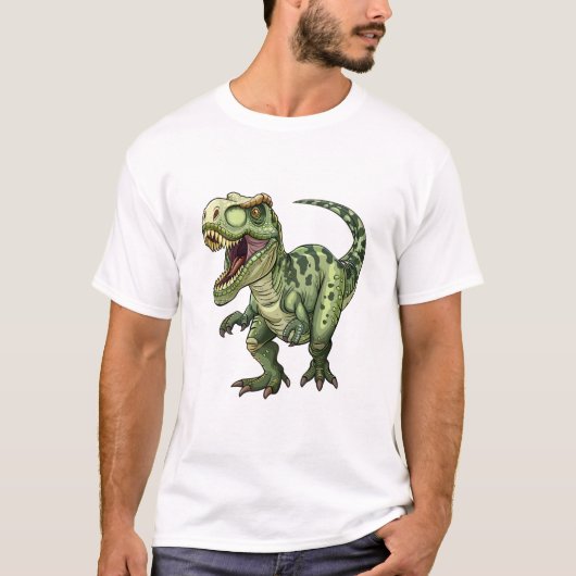 Neon-grüne Jurassic-Rex-Tee-Art T-Shirt (Vorderseite)