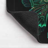 Neon-grüne leuchtende Schmetterlingskunst Mousepad (Ecke)