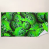 Neon grüne Planeten in 3D-Optik Strandtuch (Vorderseite)