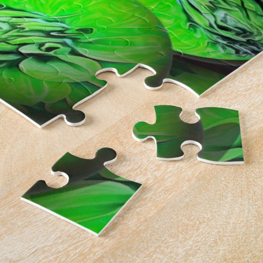 Neon-grüne Sphären in 3D-Optik Puzzle (Seite)