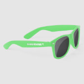 Neon-grüne Wayfarer-Sonnenbrille mit Logo aus Palm (Rechts)