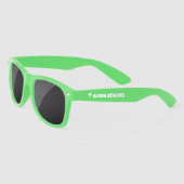 Neon-grüne Wayfarer-Sonnenbrille mit Logo aus Palm (Links)