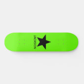 Neon-grüner Hintergrund Schwarzer Stern Benutzerde Skateboard (Horizontal)