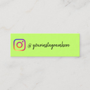 Neon-grüner Social-Media-Influencer Instagram Mini Visitenkarte