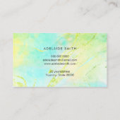 Neon-grüner und blauer Marmor Visitenkarte (Rückseite)