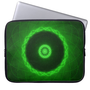 Neon Grünes Abstraktes Kreis Muster Laptopschutzhülle