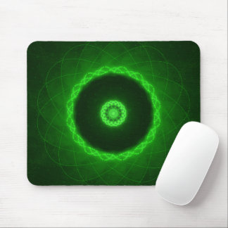Neon-grünes abstraktes kreisförmiges Muster Mousepad