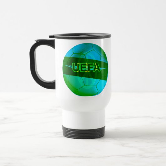 Neon Grünes Fußball Reisebecher (Links)