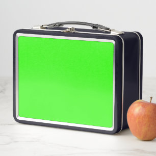 Neon Grünes Metall-Lunchbox mit schwarzer Umrandun Metall Brotdose