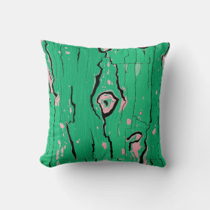Neon-Grünes Pop-Art-Holzmaserungs-Abstraktes Baumr Kissen